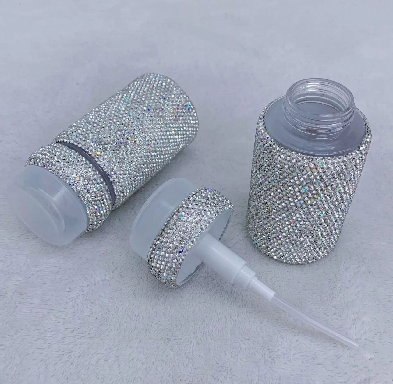 Rhinestone Push Down Liquid Bottle