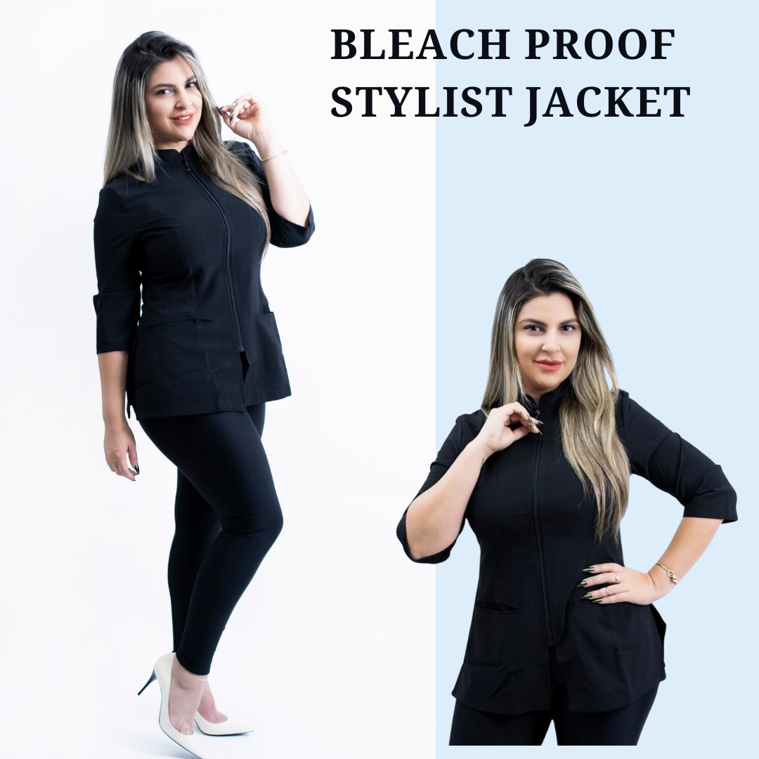 Black Aesthetician Uniforms (3/4 Long Sleeve Style 2 )