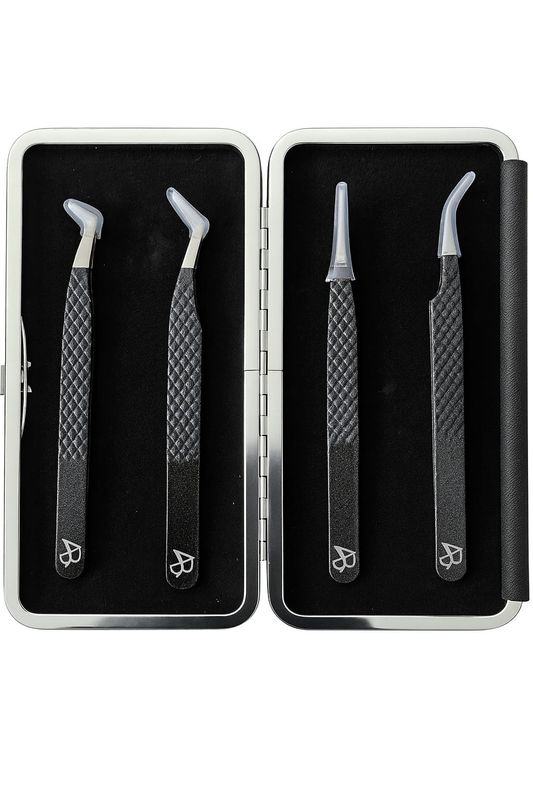 BLACK TWEEZERS KIT (4pcs)
