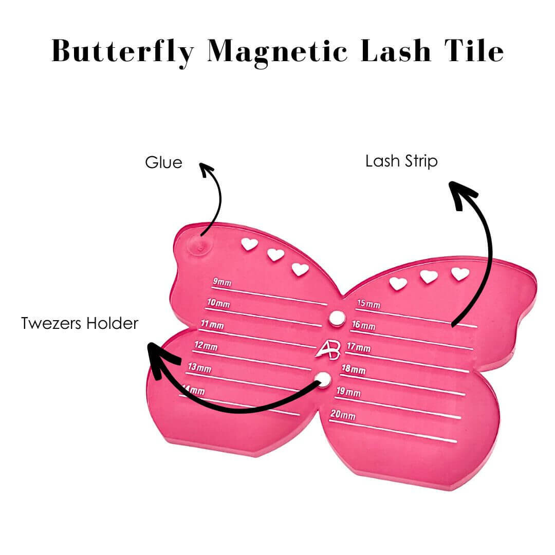 BANDEJA PARA TIRAS DE PESTAÑAS FORMA DE MARIPOSA BANDEJA PARA TIRAS DE PESTAÑAS FORMA DE MARIPOSA, COLOR: PINK