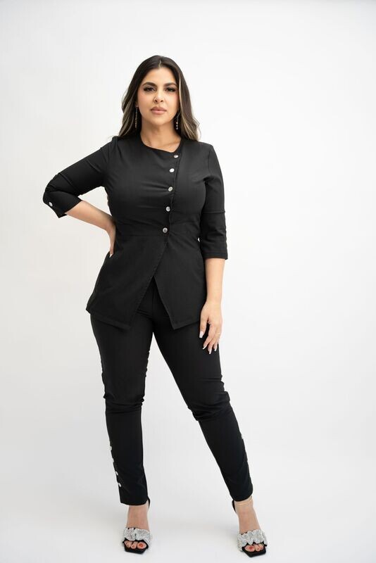 ELEGANTE CONJUNTO NEGRO (uniforme de manga 3/4 )