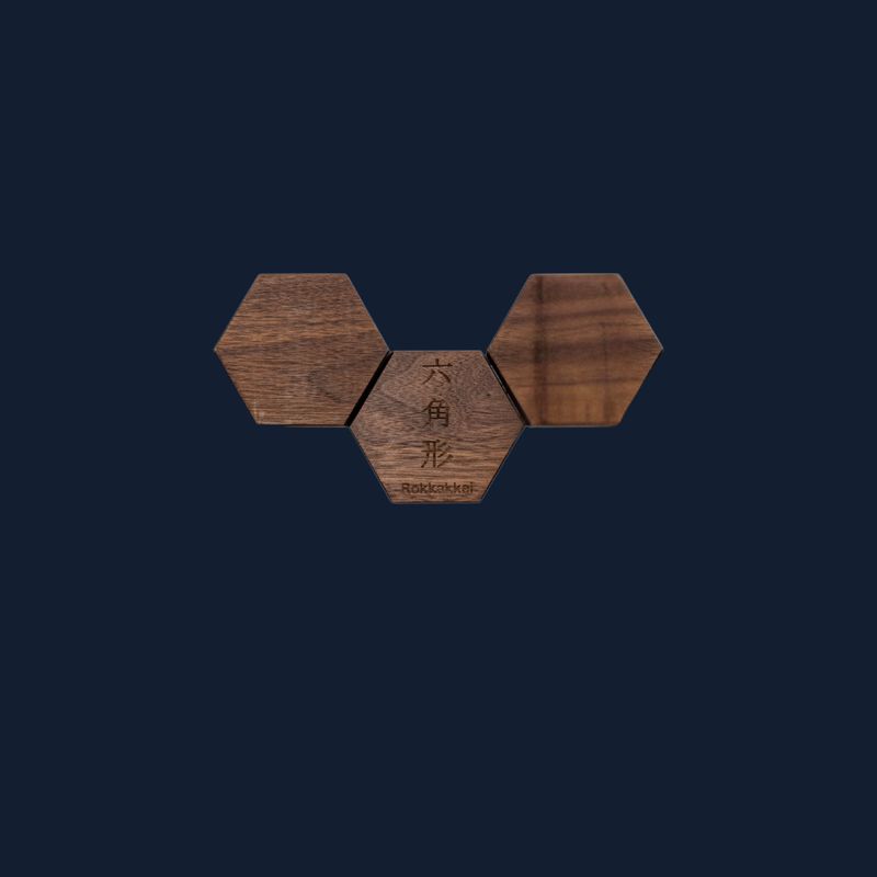 Rokkakkei Wall Walnut 3 piece