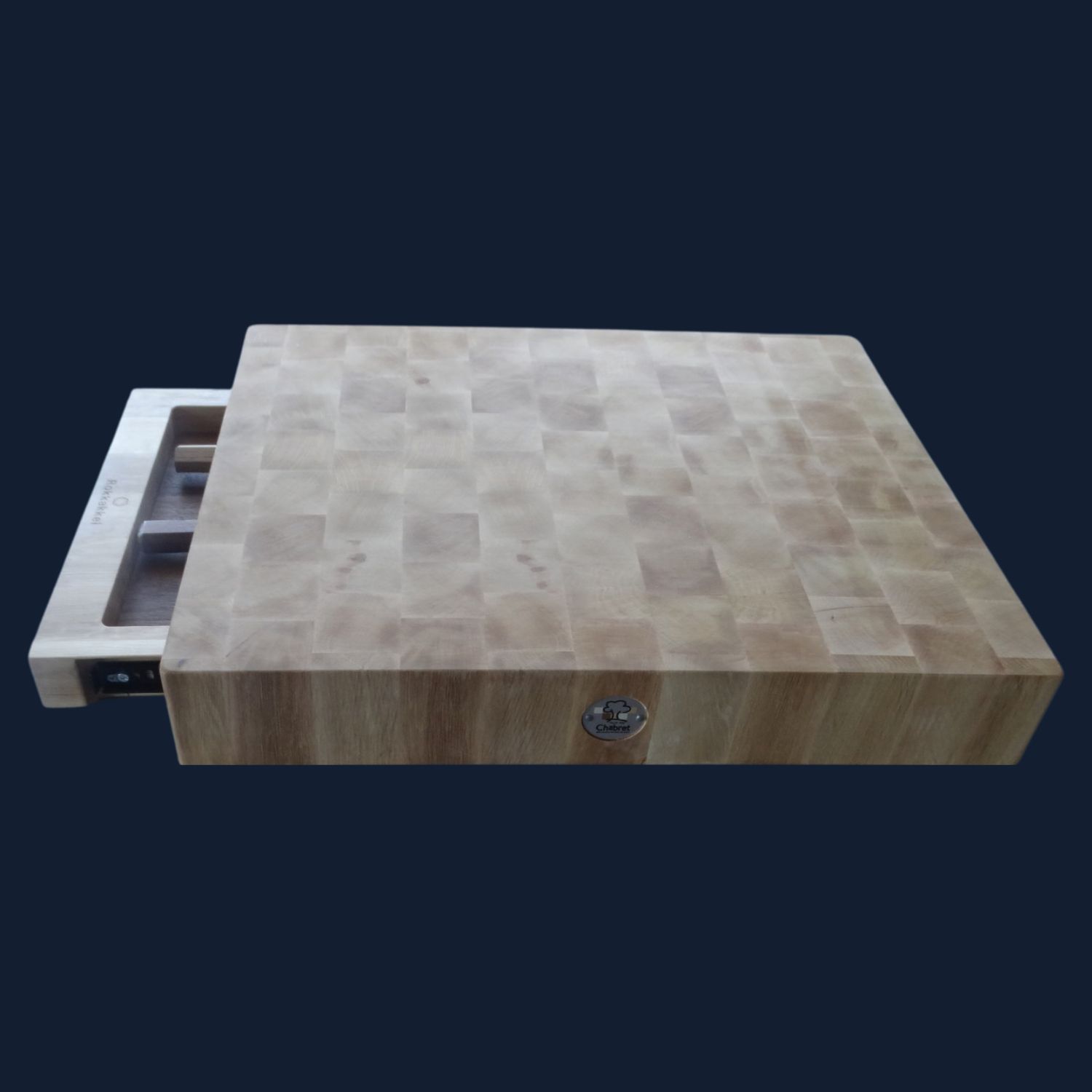 Butcher block with knife storage