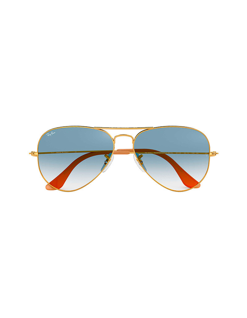 Ray-Ban Aviator Gradient occhiali da sole RB3025 / 001/3F Colore oro - azzurro sfumato