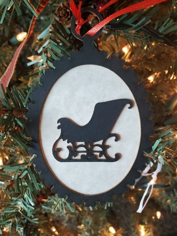 Sleigh Silhouette Ornament Sleigh Silhouette Ornament