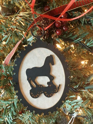 Toy Pull Horse Silhouette Ornament 