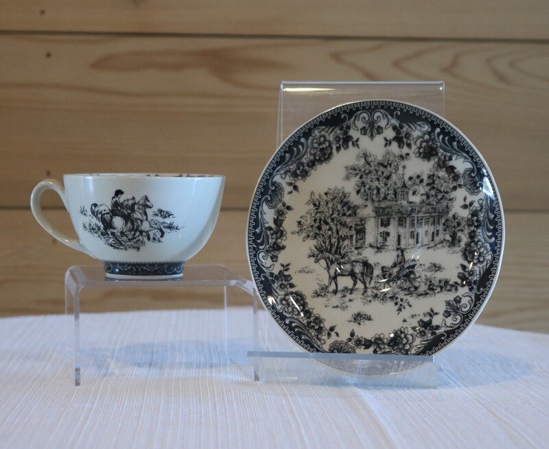 Equestrian Teacup and Saucer