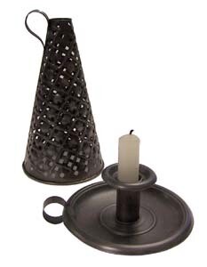 Tin Candle Holder with Shade