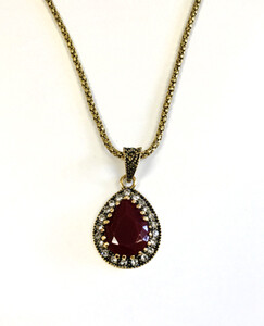 1 1/2" Pendant with Red Stones