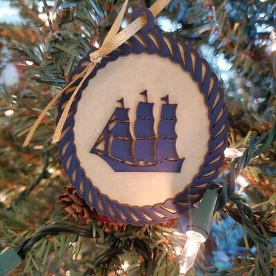 Sailing Ship Silhouette Ornament