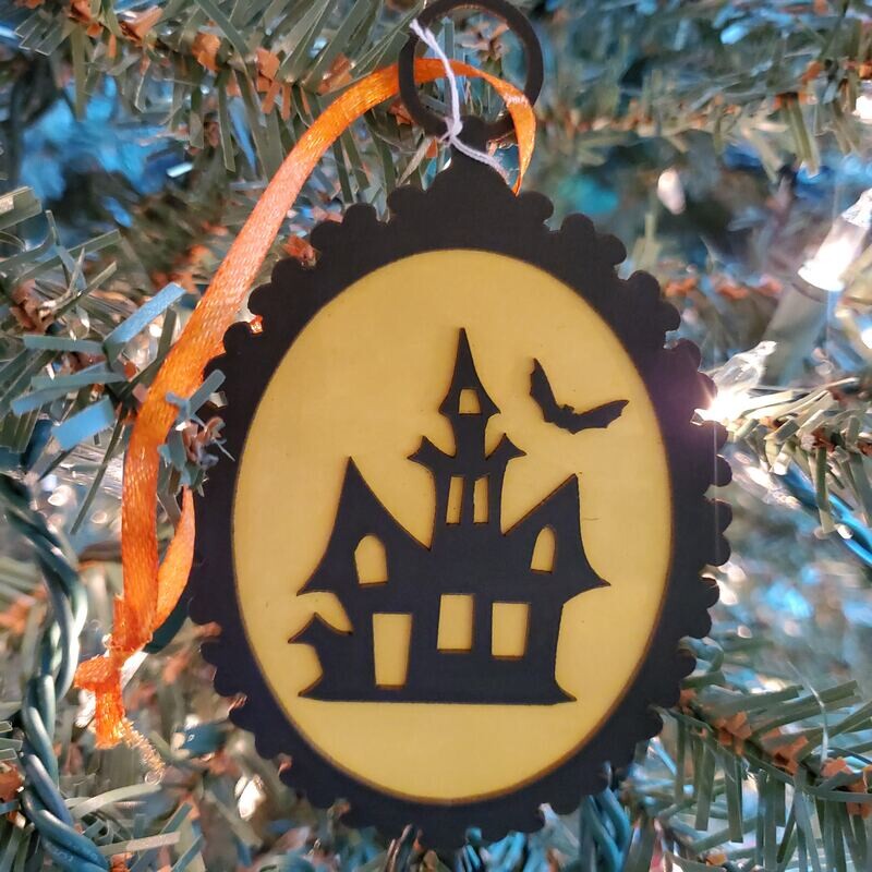 Haunted House Silhouette Ornament 
