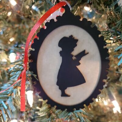 Girl with Book Silhouette Ornament