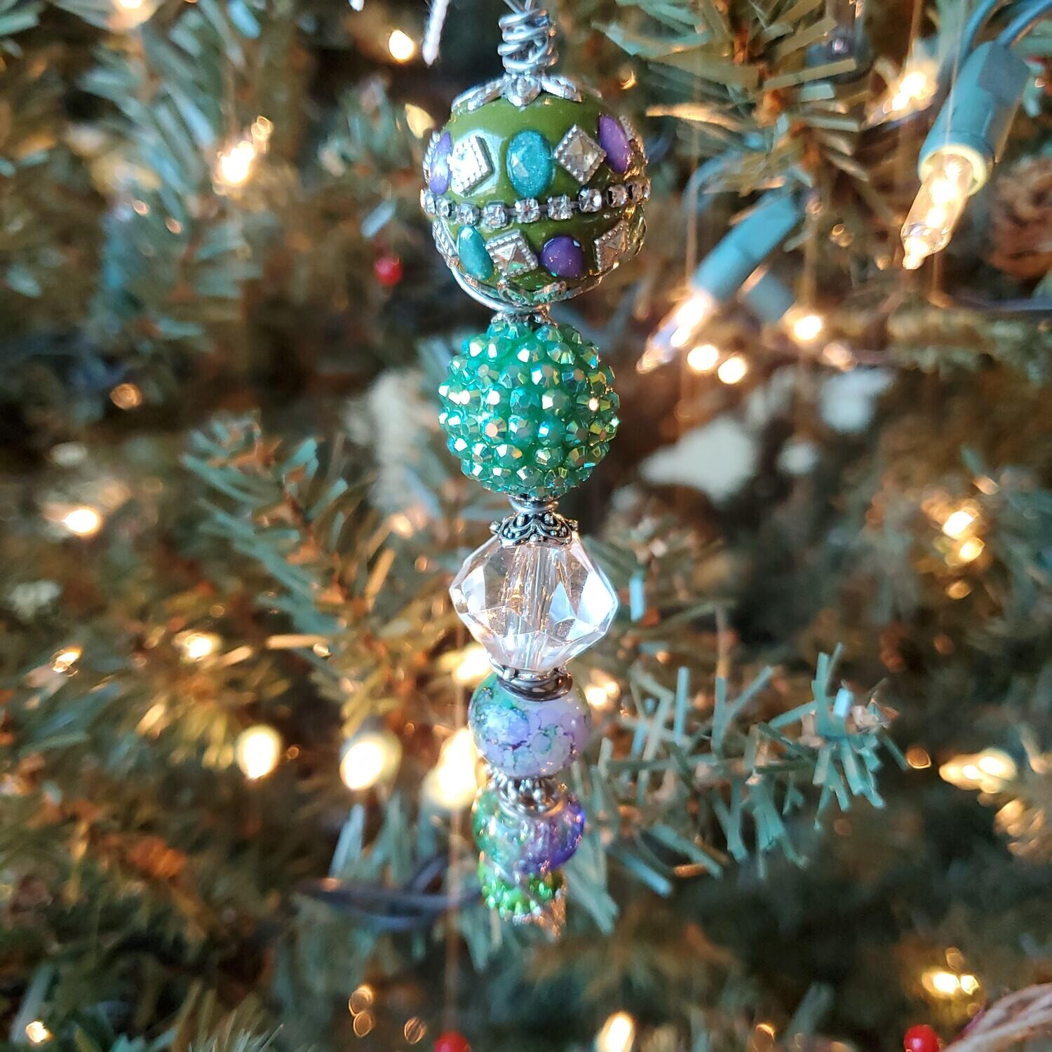 Green & Teal Beaded Icicles 