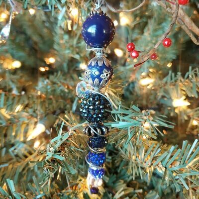 Blue Beaded Icicle