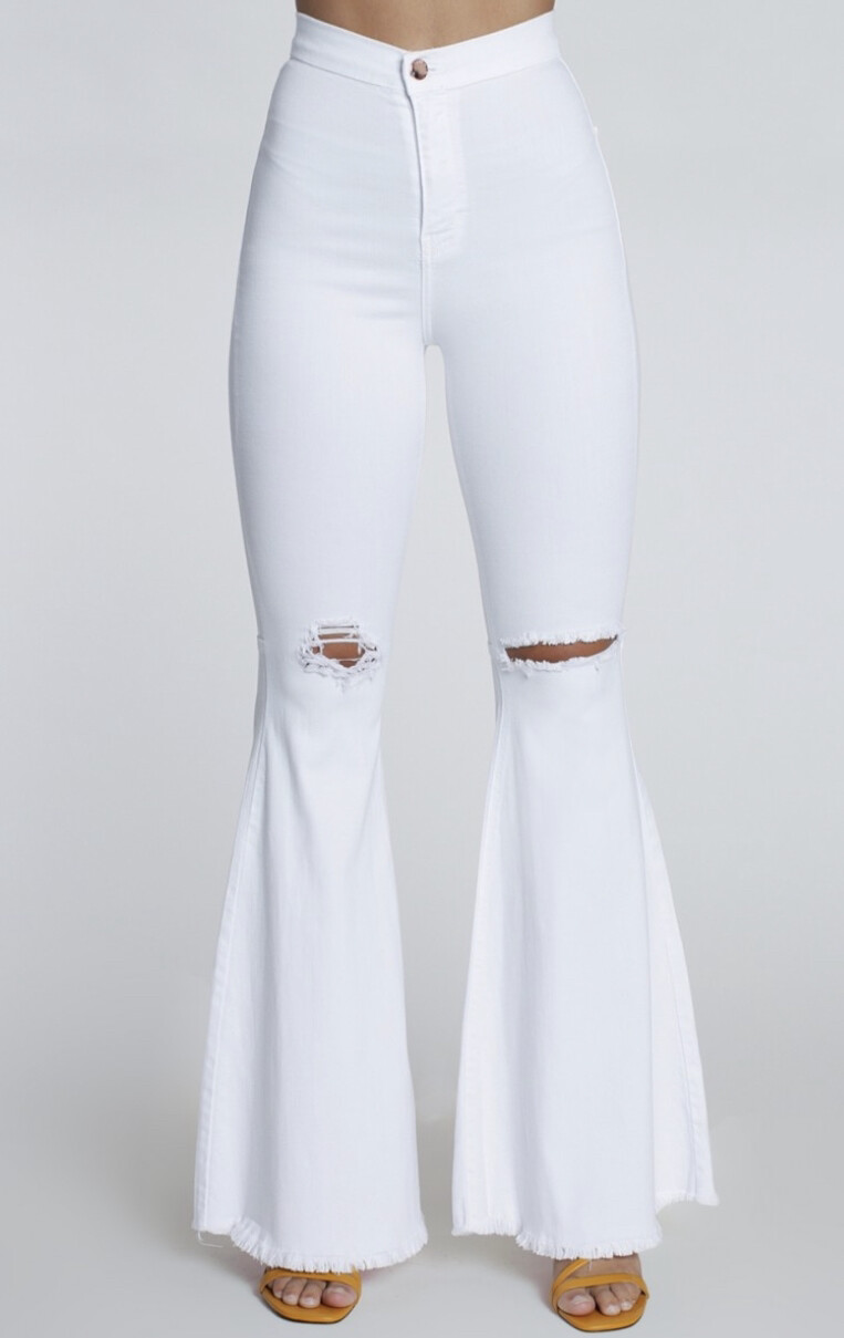 Kiara White Flare Jeans