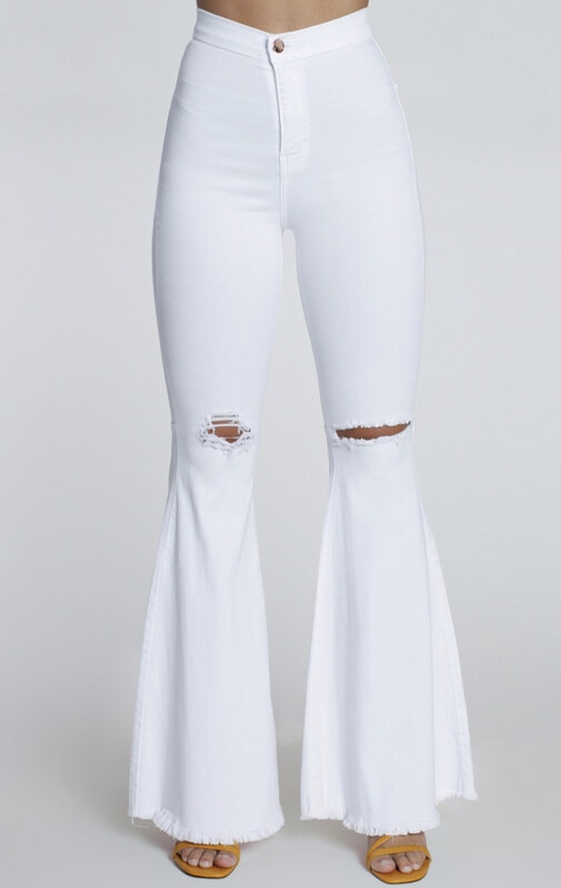 Kiara White Flare Jeans