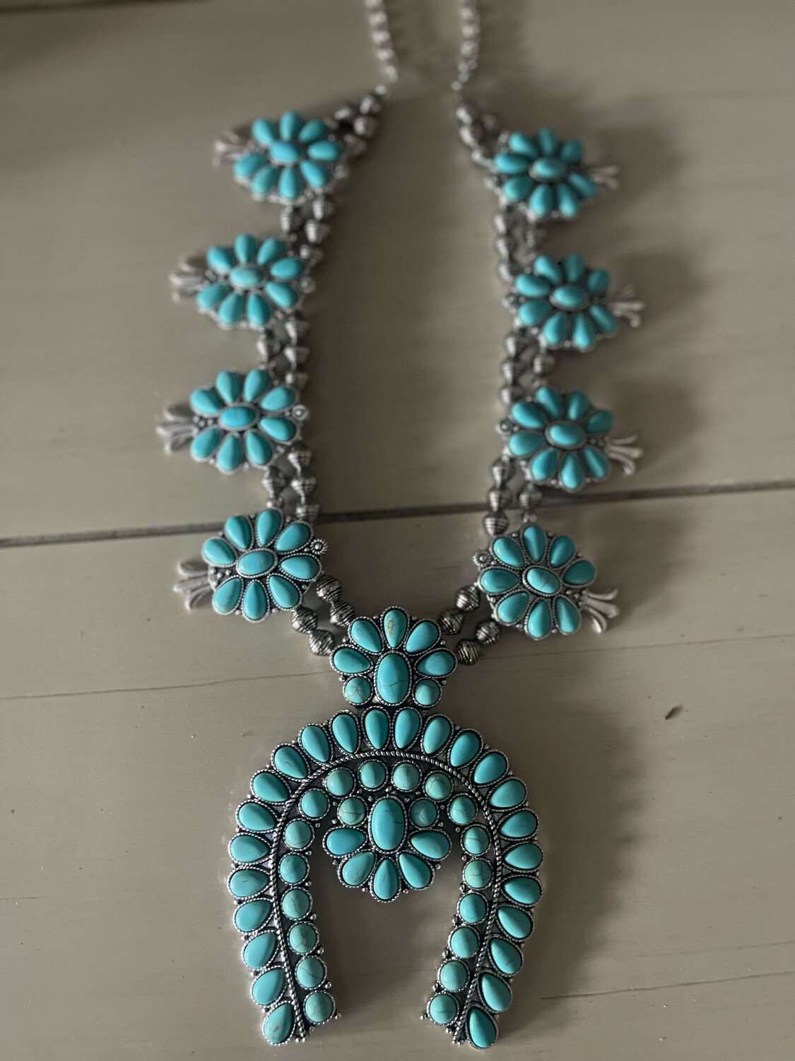 Turquoise Squash Blossom Necklace