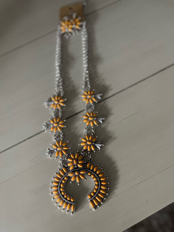 Yellow Squash Blossom Necklace