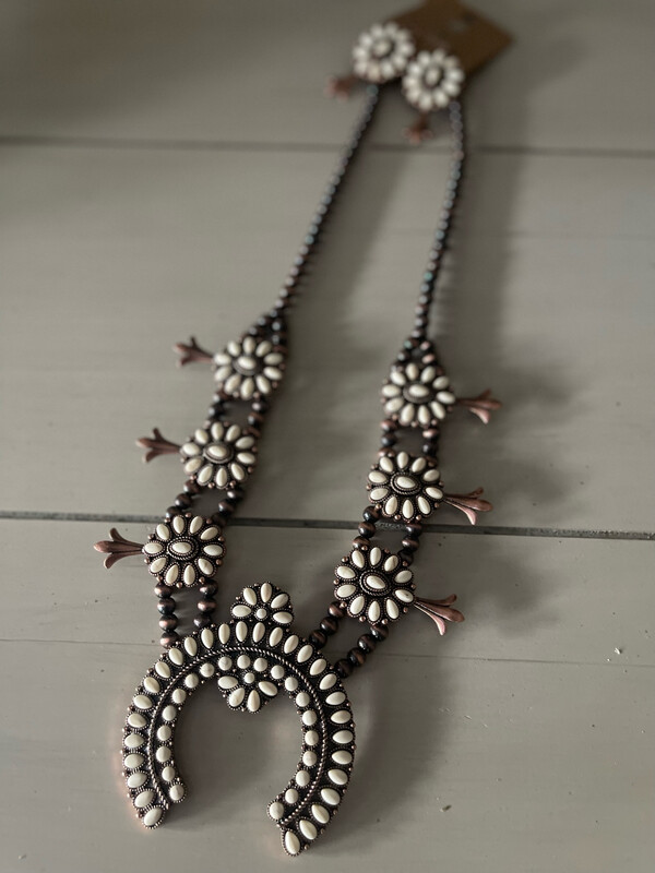 Beige Squash Blossom Necklace