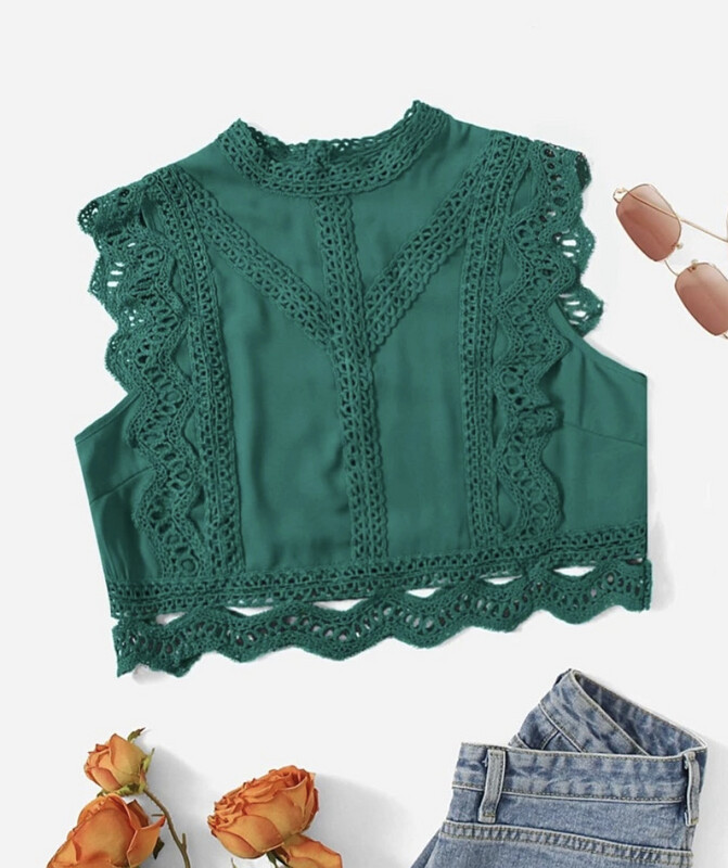 Green Lace Top