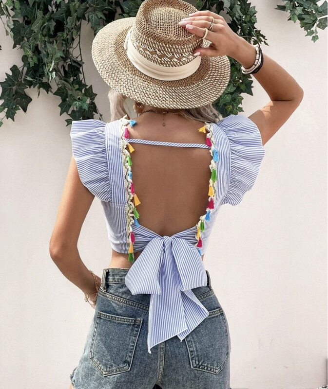 Tassel Backless Top