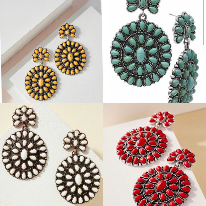Oval Concho Earrings
