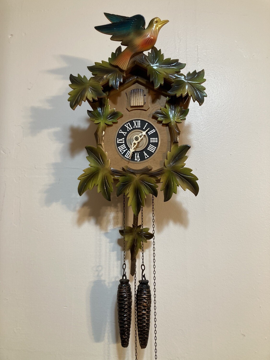 1960s Black Forest 1-day Colored Cuckoo Clock