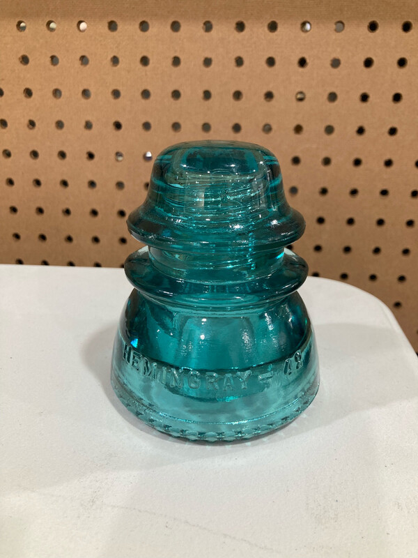 Vintage Hemingray #42 Aqua Blue Glass Insulator