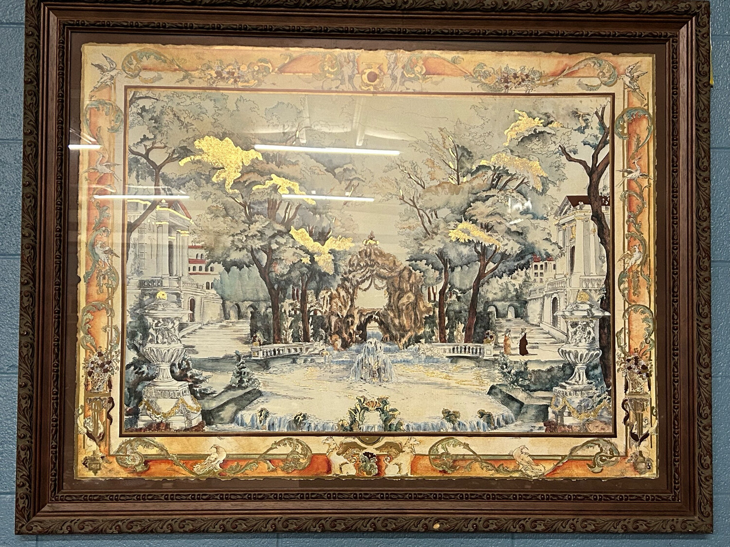 Roman Fountain Garden Plaza Baths Painting