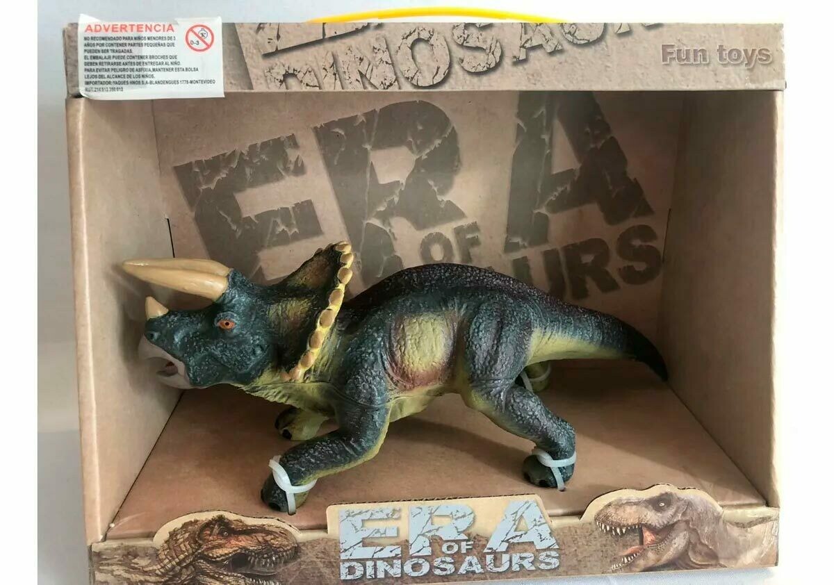 Juguete Dinosaurio Triceratops Goma Realista 25 Cm.