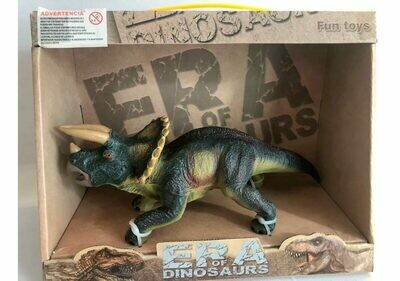 Juguete Dinosaurio Triceratops Goma Realista 25 Cm.