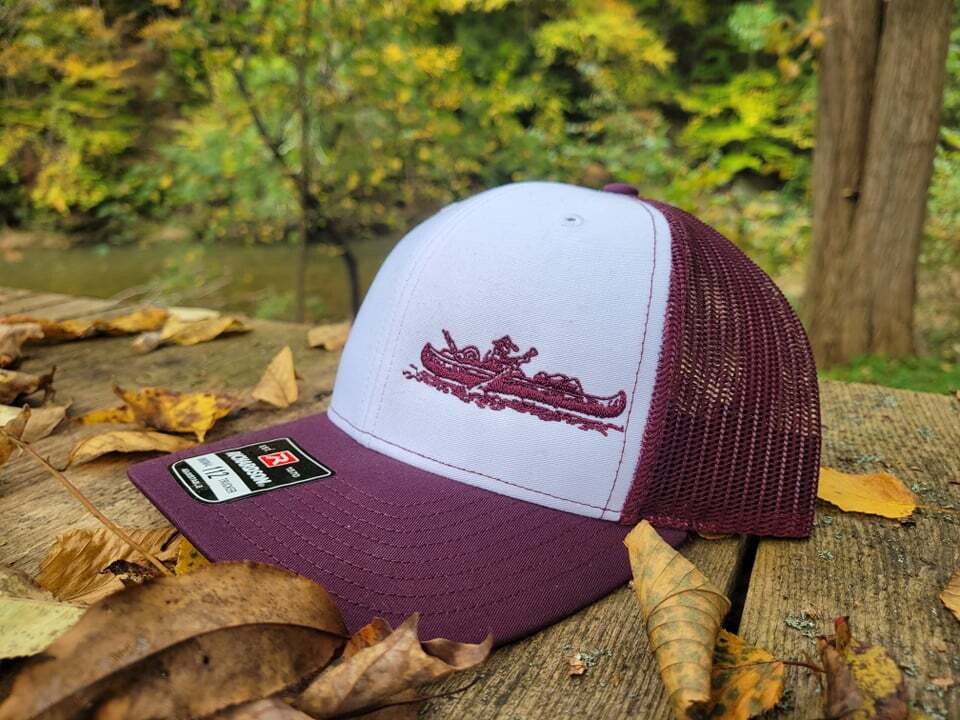 Embroidered Richardson 112 Snap-Back Trucker Hat, Color: Maroon on White