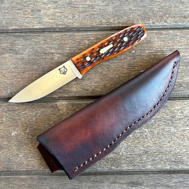 Sacred Bear Trad Hunter Jigged Amber Bone