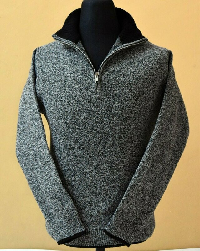 Campera Medio Cierre Urb. Gris Mouliné