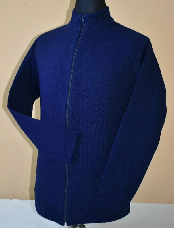 Campera con Cierre Cuello Alto Azul