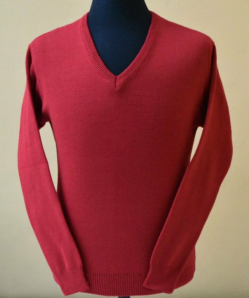 Pullover E/V M/L Col. Liso Rojo