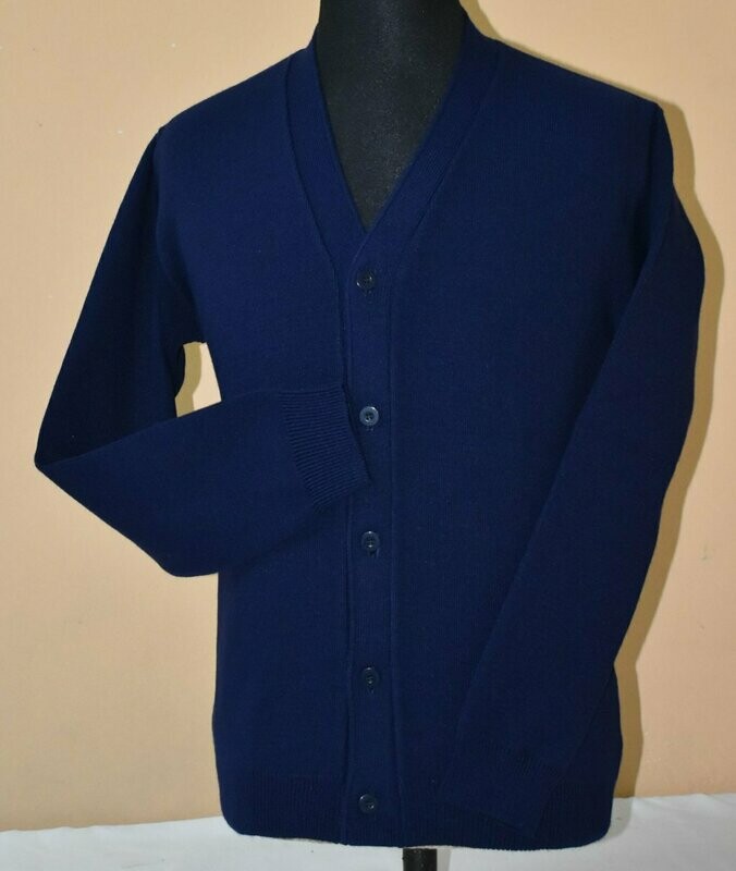 Cárdigan Col. Liso Azul M.