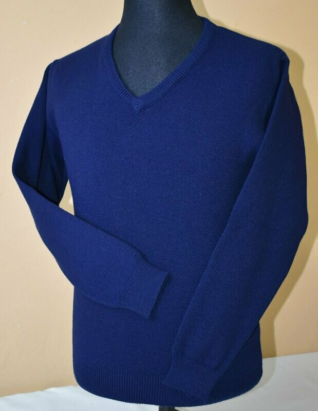 Pullover E/V M/L Col. Liso Azul M.