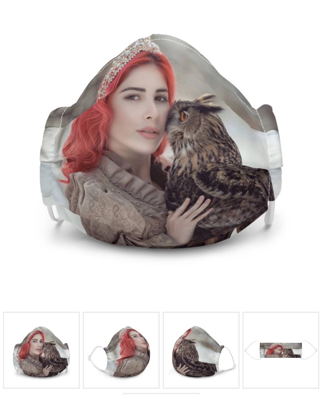 All-Over Print Premium Face Mask, Owl
