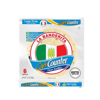 La Banderita Carb Counter Large Soft Flour Tortillas.