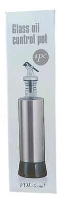 Dispensador de aceite de vidrio con capacidad para 300 ml.