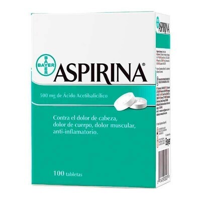 ASPIRINA ADULTO 0.5 CX 1 UNIDAD TAB