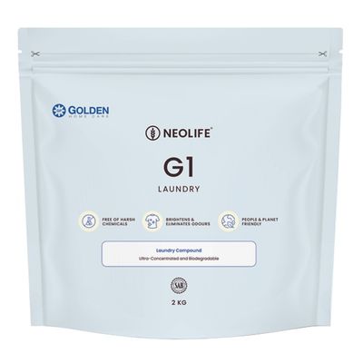 Neolife Golden Products Laundry Compound (2 Kg) Biodegradable &amp; phosphate free [166 Washes Light- | 111 Washes Heavy Soiled in 5KG &amp; 111 Washes Light- | 83 Washes Heavy Soiled in 7 KG Washing Machine]