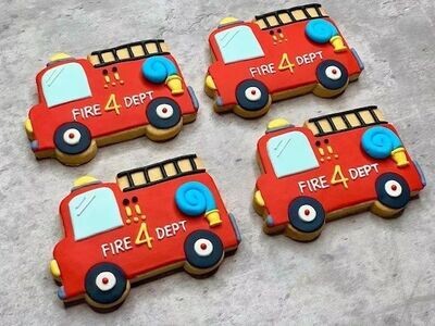 Fire Truck Custom Cookies