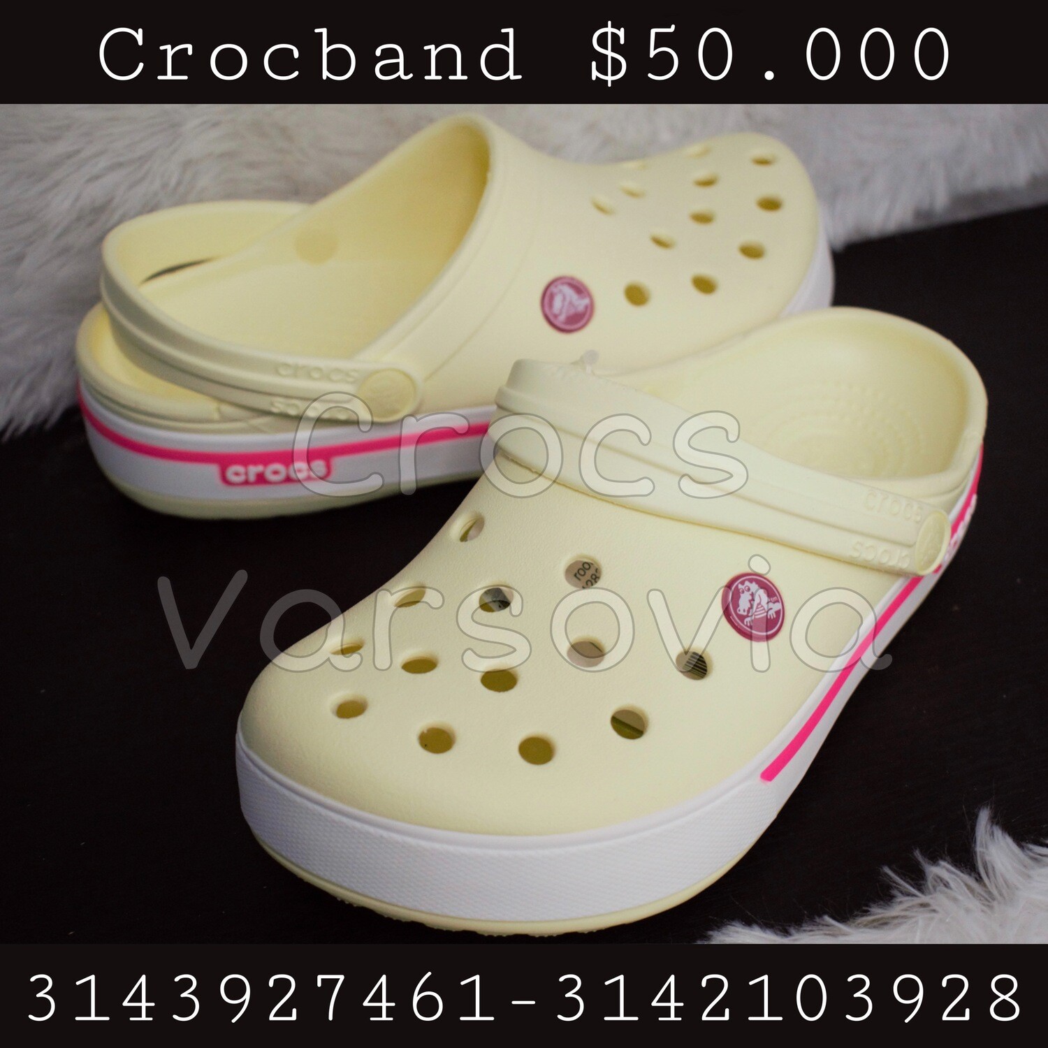 Crocband beige linea fucsia