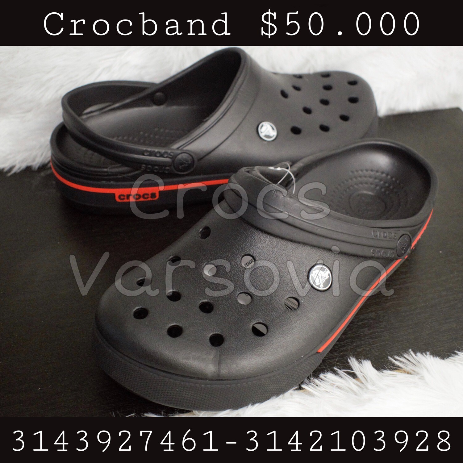 Crocband negra suela negra