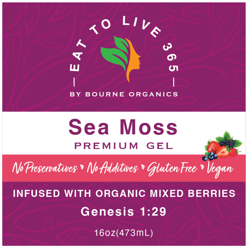 Sea Moss PREMIUM Gel Infused with Organic Mixed Berries - 16 oz