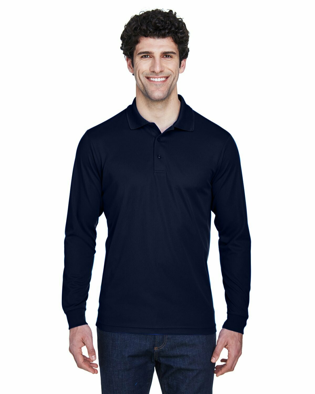 Core 365 Men's Pinnacle Performance Long-Sleeve Piqué Polo