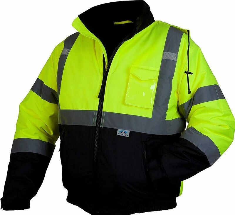 Pyramex RJ3210XL RJ32 Series Jackets Hi-Vis Lime Bomber Jacket with Quilted Lining