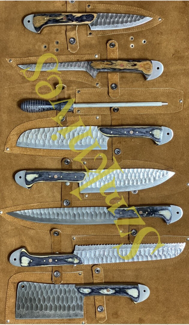 Beautiful Hand Made Damascus Kitchen Set
